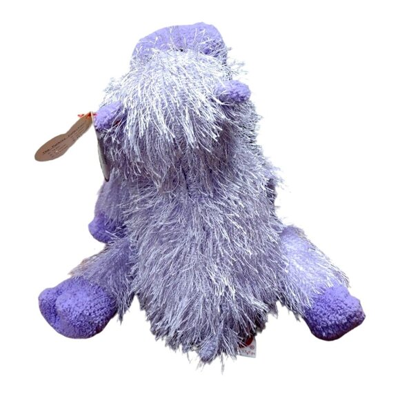 Vintage 2003 Ty Pluffies Plush Purple Hippo With Shaggy Fur 8" Stuffed Animal - Picture 2 of 8